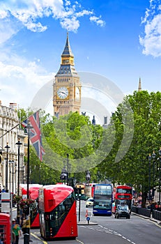 London Big Ben from Trafalgar Square traffic photo