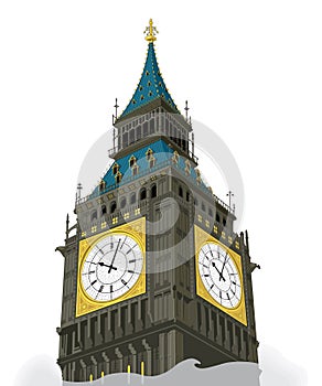 London Bigben tower sketch building design vector art photo
