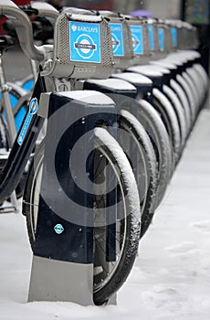 London bikes in winter