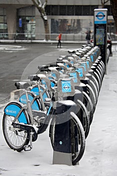 London bikes in winter