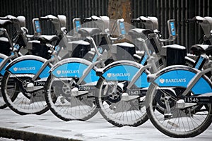 London bikes in winter