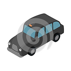 London black cab icon, isometric 3d style