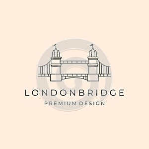 london bridge flag premium line art logo