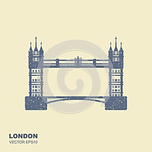 London Bridge icon. Attraction of the capital of England