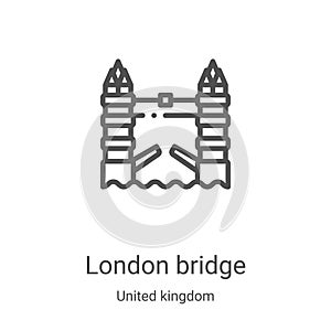 london bridge icon vector from united kingdom collection. Thin line london bridge outline icon vector illustration. Linear symbol