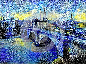 London Bridge Starry Night Parody