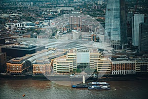 London Bridge Station over the Shard Tower photo