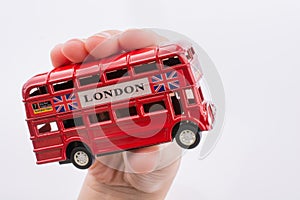 London Bus in hand