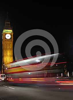 London bus at night