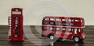 London bus and phone booth