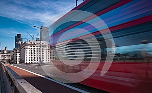 London bus speeds across London Bridge