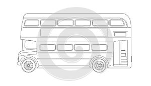 london bus,vector illustration,profile view