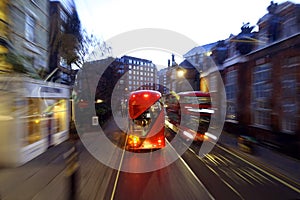 London buses with blur