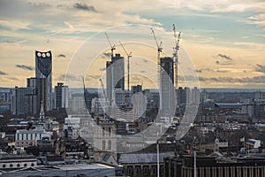 London business district from aerial