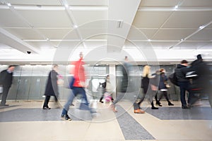 London businessman train tube station in rush hour