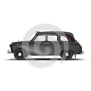 London cab isolated on white 3D illustration