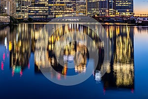 London Canary Wharf sunset