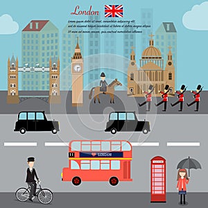 London city capital of England Great Britain vector illustratio