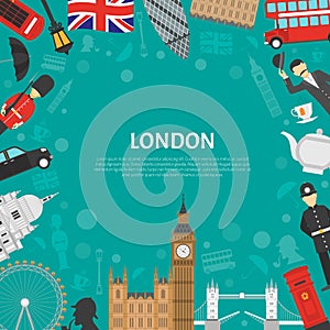 London City Frame Background Flat Poster