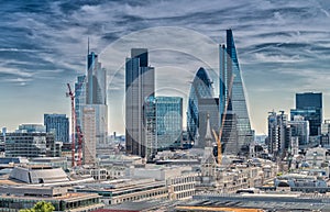 London City. Modern skyline of business district