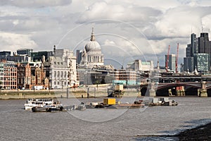 London City Skyline near Southwark Bridge