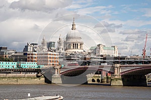 London City Skyline near Southwark Bridge