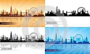 London city skyline silhouette set