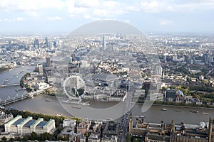 London city skyline view from above