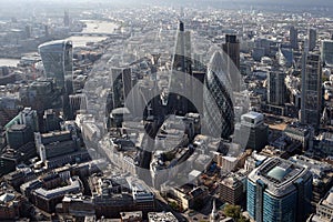 London city skyline view from above