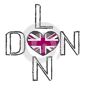 London City t shirt flag heart