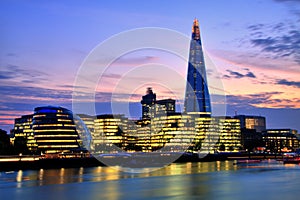 London Cityscape with New City Hall and The Shard