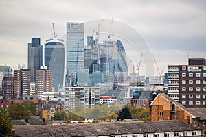 London cityscape in an overcast day