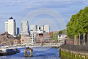 London Docklands waterfront view photo