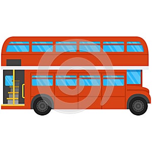 London double deck bus vector icon isolated on white