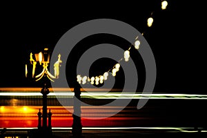 London Double Decker Bus in Motion photo