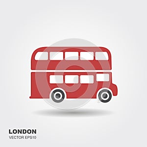 London double-decker flat red bus