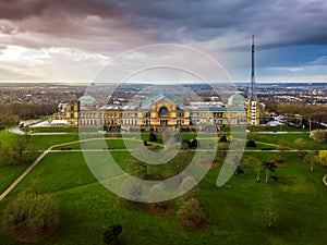 London, England - Aerial panromaic view of Alexandra Palace in ALondon, England - Aerial panormaic view of Alexandra Palace