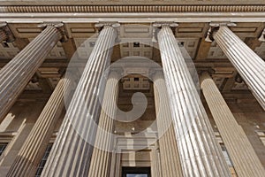 london, england: British museum pillars