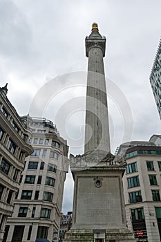 LONDON, ENGLAND - JUNE 18 2016: Monument to the Great Fire of London, England