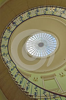 Spiral staircase and dome inside Courtauld Gallery, Somerset House, London