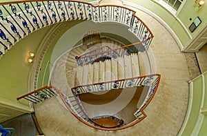 Spiral staircase inside the Courtauld Gallery, Somerset House, London