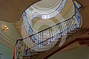 Spiral staircase inside Courtauld Gallery, Somerset House, London