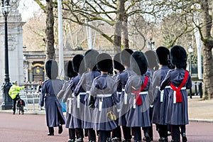 London, England - March 06, 2017: The change of the guards in fr