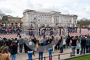 London, England - March 06, 2017: The change of the guards in fr