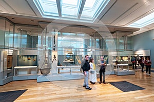 London, England - May 13, 2019: Interior of the British Museum in London. It was established in 1753.