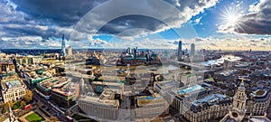 London, England - Panoramic skyline view of London with MillenniLondon, England - Panoramic skyline view of London with Millennium