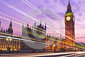 London England's Big Ben and Parliament at Sunset