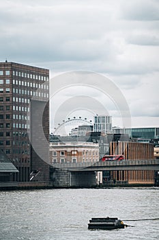 London Eye Ferris Wheel close up clear sky United Kingdom