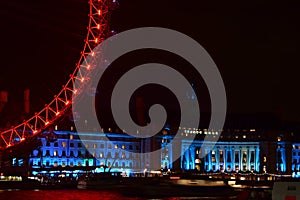 The London eye at night