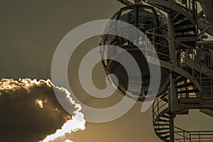 London Eye Pod at sunset